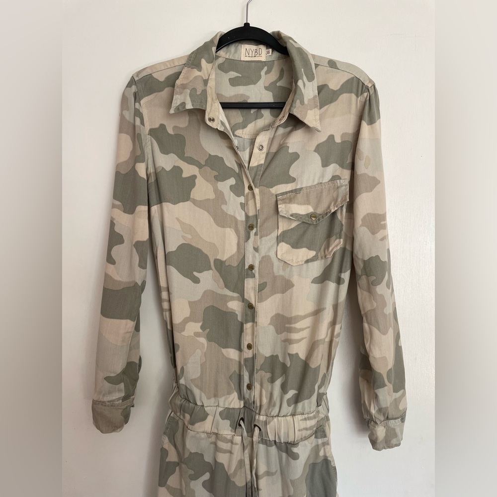 N.Y.B.D. denim jumpsuit in camo